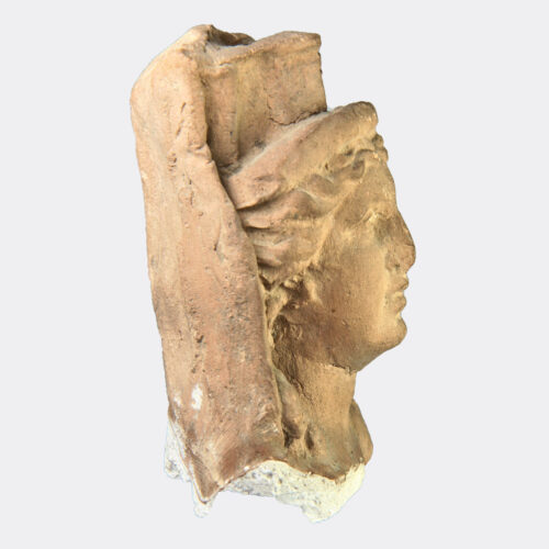 Greek Antiquities - Greek pottery head of the goddess Tyche
